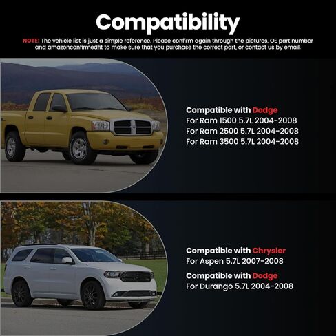 Fuel Injectors Compatible with Dodge Durango Ram 1500 2500 3500 2004-2008 Chrysler Aspen 2007-2008,5.7L,V8,53032713AB Set of 8 in Kuwait