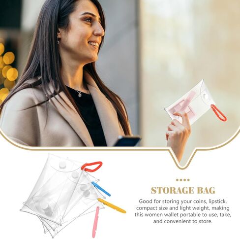 Cartoon Doll Clear Pvc Mini Wallet 4Pcs Set Small Coin Purses with Button Closure for Women Lipstick Key Organizer Travel and Outdoor Activities in Kuwait