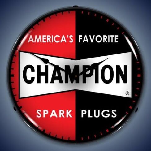 New Champion Spark Plug Vintage Style Advertising LED Lighted Retro Clock - يتم الشحن مجانًا في يوم العمل التالي إلى أقل من 48 ولاية in Saudi Arabia