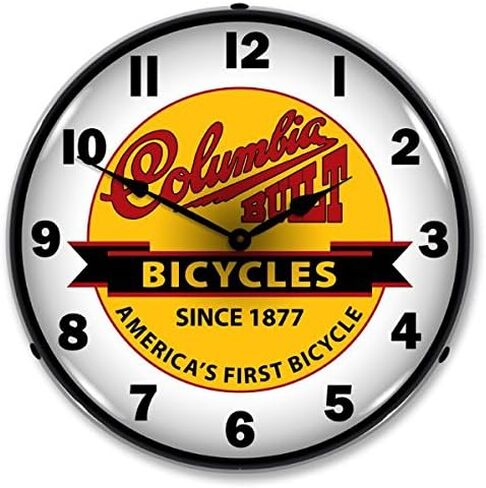 New Columbia Bikes Retro Vintage Style Advertising LED Lighted Clock - Ships Free Next Business Day to Lower 48 States in Saudi Arabia