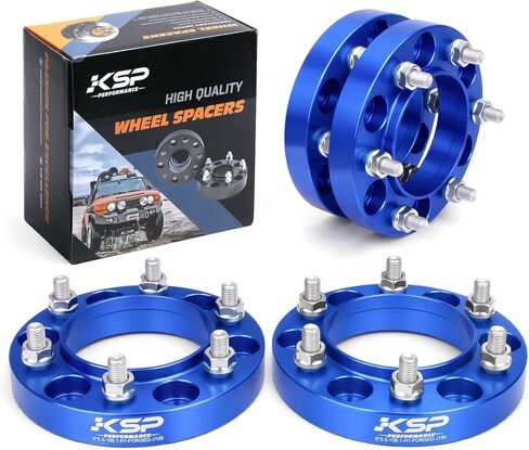KSP 6X5.5 Tacoma Wheel Spacers, 1"(25mm) Aluminum Wheel Spacer Compatible with Toyota Tacoma 2002-2021, 6x139.7 Blue Spacer with Hub Lip for 4Runner FJ Cruiser Tundra (M12X1.5 Thread 106mm Hub Bore) in Kuwait