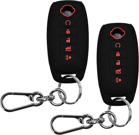 2 Pack Silicone Key Fob Cover,Black Keychain Covers with 5 Buttons Compatible with 2023-2025 Nissan Rogue Pathfinder in Kuwait