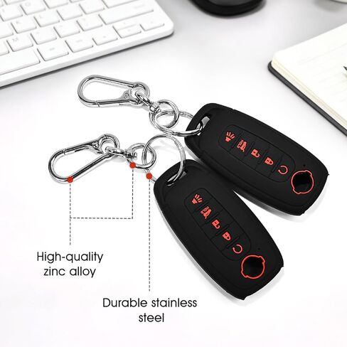2 Pack Silicone Key Fob Cover,Black Keychain Covers with 5 Buttons Compatible with 2023-2025 Nissan Rogue Pathfinder in Kuwait