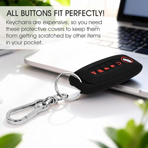 2 Pack Silicone Key Fob Cover,Black Keychain Covers with 5 Buttons Compatible with 2023-2025 Nissan Rogue Pathfinder in Kuwait