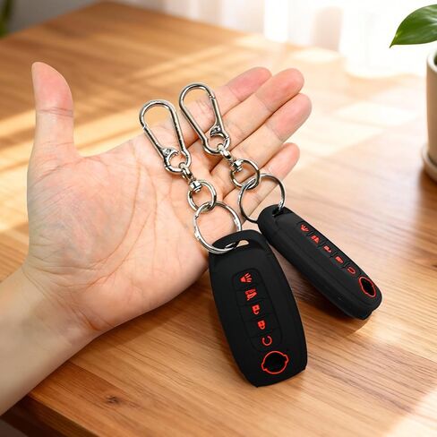 2 Pack Silicone Key Fob Cover,Black Keychain Covers with 5 Buttons Compatible with 2023-2025 Nissan Rogue Pathfinder in Kuwait