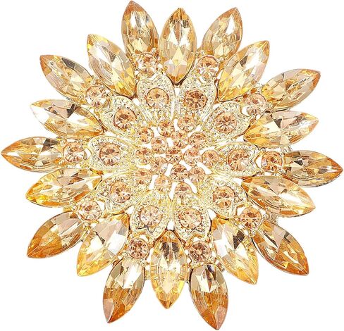 Rhinestone Flower Brooch Pin, 2.55" Fashion Large Crystal Flower Brooches for Women Floral Lapel Pins for Wedding Party Birthday Dance Banquet Dress Hat Suit Bag Accessories Jewelry in Saudi Arabia
