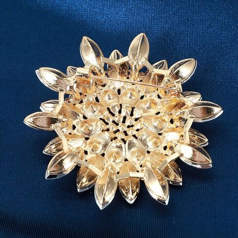 Rhinestone Flower Brooch Pin, 2.55" Fashion Large Crystal Flower Brooches for Women Floral Lapel Pins for Wedding Party Birthday Dance Banquet Dress Hat Suit Bag Accessories Jewelry in Saudi Arabia