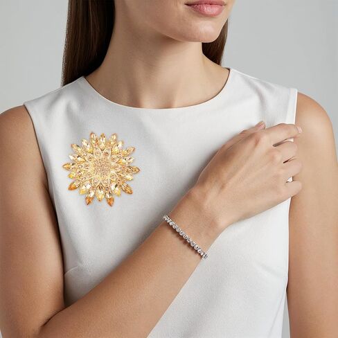 Rhinestone Flower Brooch Pin, 2.55" Fashion Large Crystal Flower Brooches for Women Floral Lapel Pins for Wedding Party Birthday Dance Banquet Dress Hat Suit Bag Accessories Jewelry in Saudi Arabia