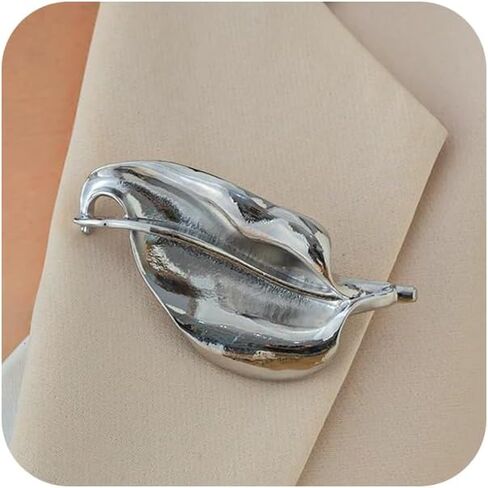 Delicate Gold Leaf Brooch Pin for Women, Unique Irregular Silver Leaves Collar Suit Brooches Pins Trendy Party Formal Dress Accessories Jewelry Gift in Kuwait