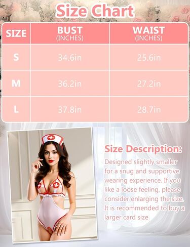 Sexy Nurse Costume Lingerie Set,Women's Teddy Bodysuit with Cap, Adult Roleplay Costume in Saudi Arabia
