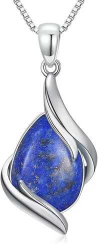 Teardrop Necklace for Women 925 Sterling Silver Gemstone Pendant Fine Jewelry Birthday Gifts for Women in Saudi Arabia