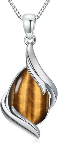 Teardrop Necklace for Women 925 Sterling Silver Gemstone Pendant Fine Jewelry Birthday Gifts for Women in Kuwait