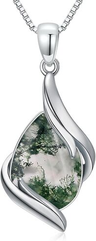Teardrop Necklace for Women 925 Sterling Silver Gemstone Pendant Fine Jewelry Birthday Gifts for Women in Saudi Arabia