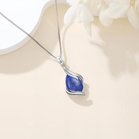 Teardrop Necklace for Women 925 Sterling Silver Gemstone Pendant Fine Jewelry Birthday Gifts for Women in Saudi Arabia