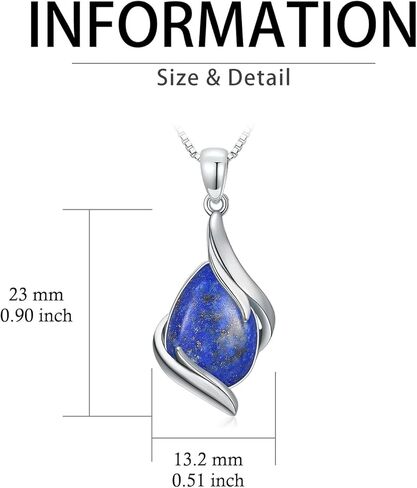 Teardrop Necklace for Women 925 Sterling Silver Gemstone Pendant Fine Jewelry Birthday Gifts for Women in Saudi Arabia