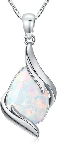 Teardrop Necklace for Women 925 Sterling Silver Gemstone Pendant Fine Jewelry Birthday Gifts for Women in Saudi Arabia
