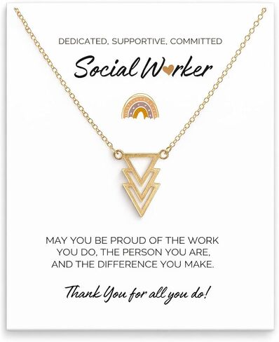 VIY Personal Card Social worker gifts for women, Social worker appreciation gifts, School social workers necklace, MSW graduation gift, SW month gift in Kuwait