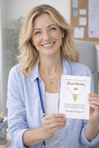 VIY Personal Card Social worker gifts for women, Social worker appreciation gifts, School social workers necklace, MSW graduation gift, SW month gift in Kuwait