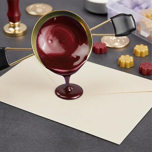 Wax Seal Melting Spoon, 2PCS Double Handle Stainless Steel Sealing Spoon, Warmer Scoop for Handmade Seal, Hand Free Candle Flame Melt Accessories for Sealing Invitation Envelope in Kuwait