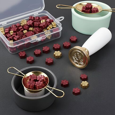 Wax Seal Melting Spoon, 2PCS Double Handle Stainless Steel Sealing Spoon, Warmer Scoop for Handmade Seal, Hand Free Candle Flame Melt Accessories for Sealing Invitation Envelope in Kuwait