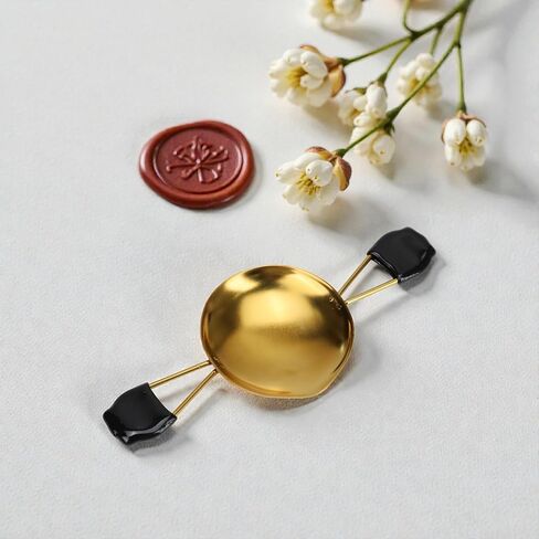 Wax Seal Melting Spoon, 2PCS Double Handle Stainless Steel Sealing Spoon, Warmer Scoop for Handmade Seal, Hand Free Candle Flame Melt Accessories for Sealing Invitation Envelope in Kuwait
