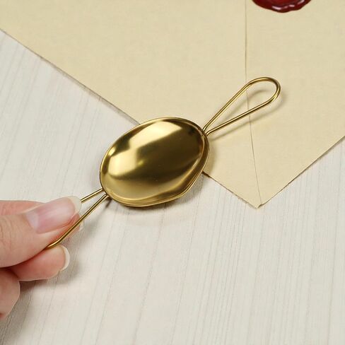 Wax Seal Melting Spoon, 2PCS Double Handle Stainless Steel Sealing Spoon, Warmer Scoop for Handmade Seal, Hand Free Candle Flame Melt Accessories for Sealing Invitation Envelope in Kuwait