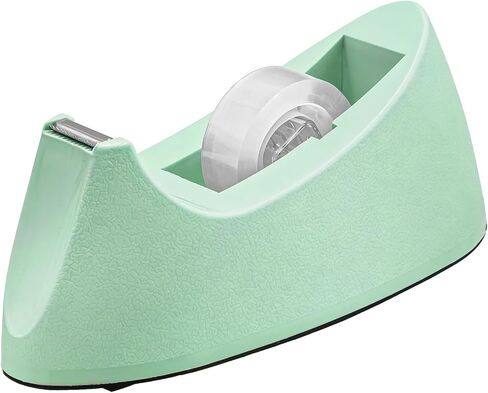 موزع أشرطة مكتب سطح المكتب، يناسب الأشرطة الأساسية القياسية مقاس 1 بوصة (تتضمن لفة واحدة)، قاعدة مرجحة غير قابلة للانزلاق، قطع سلس، حامل لفافة لاصق شديد التحمل للمكتب والمنزل والمدرسة والأعمال - أخضر in Kuwait