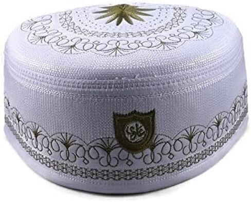 Alwee ALW005 Muslim Prayer Hat Beanie Men Islam Kufi Headwear Skull Cap Ramadan Eid Gift in Kuwait