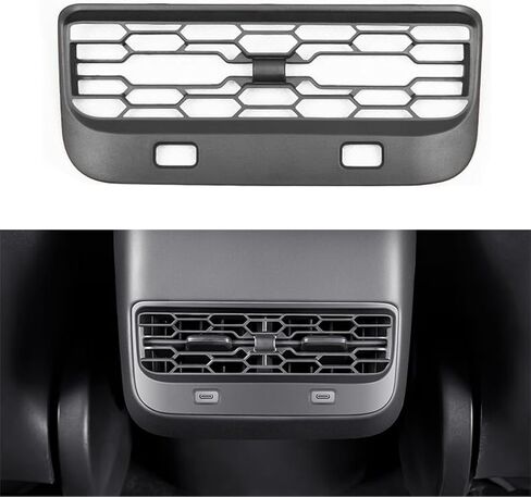 غطاء فتحة تهوية لمنفذ وحدة التحكم المركزية بالمقعد الخلفي متوافق مع طراز Tesla Y/3 2016-2023، غطاء غطاء لف فتحة تدفق الهواء للمقعد الخلفي، شبكة تهوية مكيف الهواء للمقعد الخلفي للطراز Y/3 2016-2023 in Kuwait