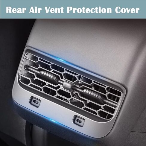 غطاء فتحة تهوية لمنفذ وحدة التحكم المركزية بالمقعد الخلفي متوافق مع طراز Tesla Y/3 2016-2023، غطاء غطاء لف فتحة تدفق الهواء للمقعد الخلفي، شبكة تهوية مكيف الهواء للمقعد الخلفي للطراز Y/3 2016-2023 in Kuwait