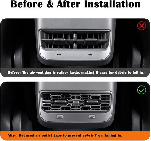غطاء فتحة تهوية لمنفذ وحدة التحكم المركزية بالمقعد الخلفي متوافق مع طراز Tesla Y/3 2016-2023، غطاء غطاء لف فتحة تدفق الهواء للمقعد الخلفي، شبكة تهوية مكيف الهواء للمقعد الخلفي للطراز Y/3 2016-2023 in Kuwait