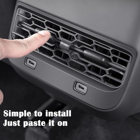 غطاء فتحة تهوية لمنفذ وحدة التحكم المركزية بالمقعد الخلفي متوافق مع طراز Tesla Y/3 2016-2023، غطاء غطاء لف فتحة تدفق الهواء للمقعد الخلفي، شبكة تهوية مكيف الهواء للمقعد الخلفي للطراز Y/3 2016-2023 in Kuwait