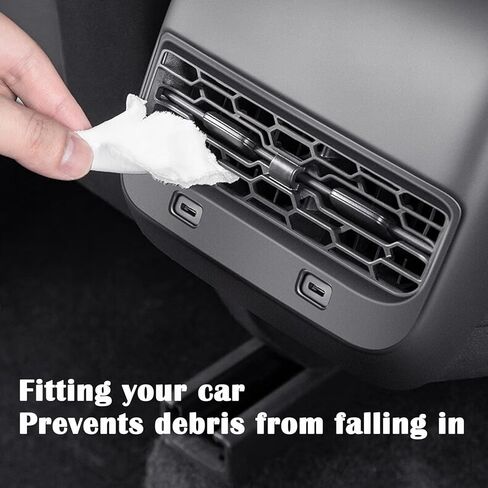 غطاء فتحة تهوية لمنفذ وحدة التحكم المركزية بالمقعد الخلفي متوافق مع طراز Tesla Y/3 2016-2023، غطاء غطاء لف فتحة تدفق الهواء للمقعد الخلفي، شبكة تهوية مكيف الهواء للمقعد الخلفي للطراز Y/3 2016-2023 in Kuwait