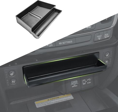Center Console Drawer Organizer Compatible with Honda Pilot 2016-2022/ Ridgeline 2017-2024/ Passport 2019-2025 Interior Accessories, Armrest Hidden Storage Box Insert Compartment Tray, Black in Saudi Arabia