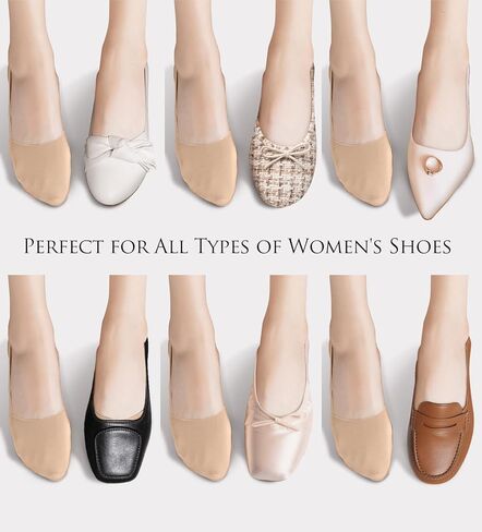 5 عبوات من الجوارب غير المرئية للنساء، غير قابلة للانزلاق، بطانة غير مرئية، جوارب حريرية رفيعة للأحذية المسطحة، بطانة خفيفة الوزن ومنخفضة القطع غير قابلة للانزلاق مخفية للنساء [3 عاري + 2 أسود] in Kuwait