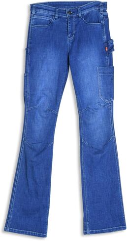 Dovetail Workwear Women’s DX Bootcut – Breathable Midweight Denim, Stretch Comfort, Tool Pockets & EZWaist Work Pants in Kuwait