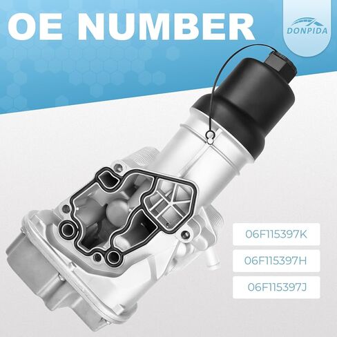 Oil Cooler Filter Housing with Oil Cooler Compatible with VW Jetta GTI Golf R Passat Compatible with Audi A3 A4 TT TTS 2.0T Replacement for #06F115397K in Saudi Arabia