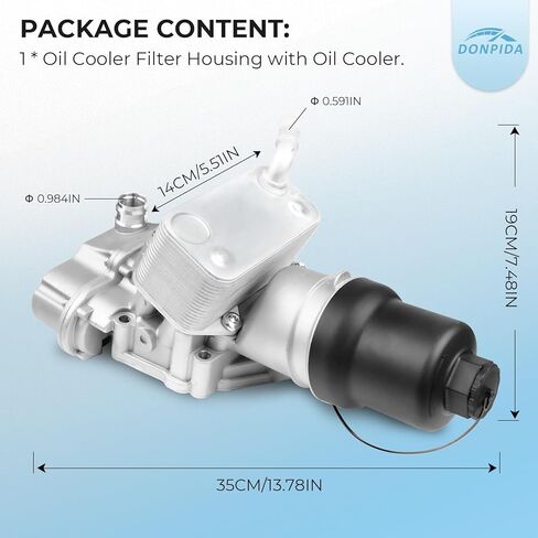 Oil Cooler Filter Housing with Oil Cooler Compatible with VW Jetta GTI Golf R Passat Compatible with Audi A3 A4 TT TTS 2.0T Replacement for #06F115397K in Saudi Arabia