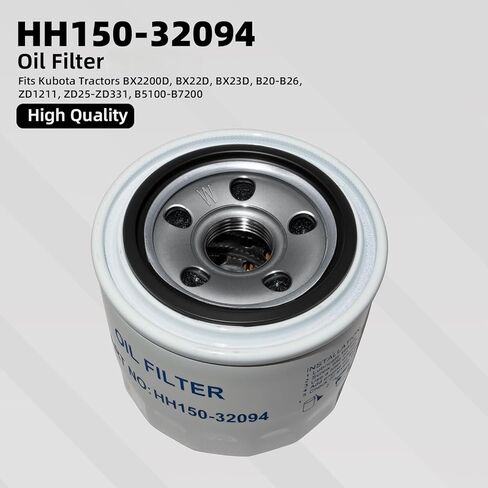 فلتر زيت HH150-32094، متوافق مع جرارات Kubota BX22D BX23D BX2670 B1550 B1700 B2320D G1700 F2000 F2100 F2260 F2560 ZD1211 ZD1511 ZD25F B BX D G F FZ GF KX in Kuwait