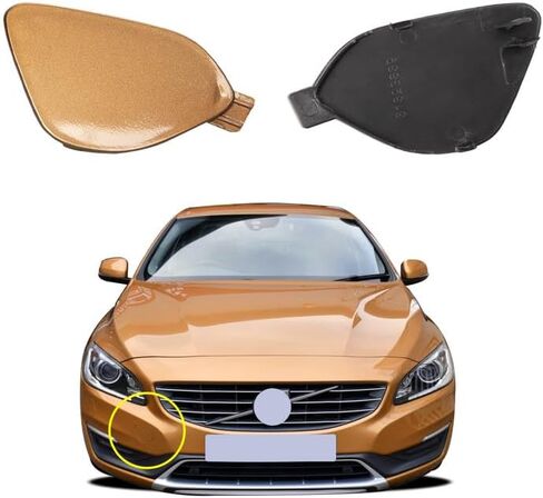 Car Front Bumper Tow Hook Cover Cap Compatible with Volvo S60 S60L V60 2014 2015 2016 2017 2018 Trailer Cover Cap 39820294 31323839 Small Lid Towing Eye Cap Pure White Right Passenger Side in Saudi Arabia