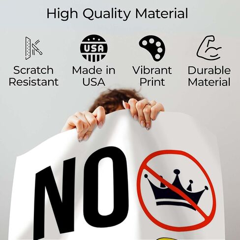 InkFlow Posters No King Poster - Bold Political Artwork for Statement Wall Art, Home, Living Room, Bedroom, or Office Décor - Strong Political Message - 08x10 Unframed Canvas Wall Art in Kuwait