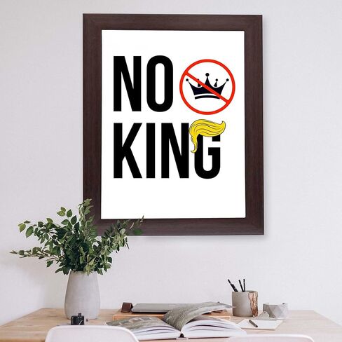 InkFlow Posters No King Poster - Bold Political Artwork for Statement Wall Art, Home, Living Room, Bedroom, or Office Décor - Strong Political Message - 08x10 Unframed Canvas Wall Art in Kuwait