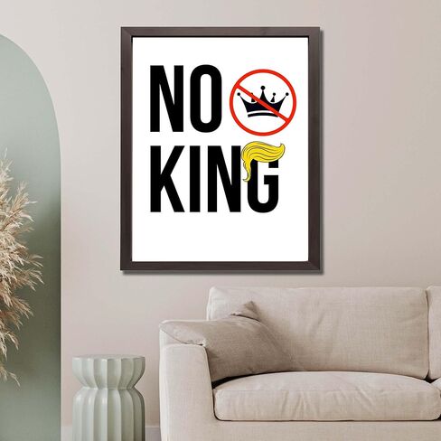 InkFlow Posters No King Poster - Bold Political Artwork for Statement Wall Art, Home, Living Room, Bedroom, or Office Décor - Strong Political Message - 08x10 Unframed Canvas Wall Art in Kuwait