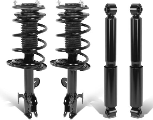 Auto Dynasty Pair of Front Coil Spring Shock Strut Mount Assembly and Rear Struts Shock Absorber Compatible with Toyota RAV4 2.4L 2.5L 2006-2012, Matte Black Powdercoat in Saudi Arabia
