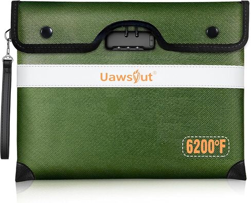 حقيبة مستندات مقاومة للحريق بدرجة حرارة 6200 درجة فهرنهايت مع قفل، وحقيبة نقود محمولة، ومظروف مقاوم للماء مع شريط عاكس in Kuwait