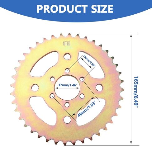 40T High Speed Rear Chain 6 Hole Sprocket # 40 41 420 Replacement for CT100U Coleman CC100X Baja Doodle Bug DB30 Mega Moto MMB80 MMB105 105CC for Motovox MBX10 Mini Bike High-Strength Parts in Kuwait