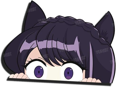 5.1 بوصة أنيمي ملصقات السيارات جميل كومي Peeker الوفير جذع نافذة الأمتعة المحمول دراجة نارية مقاومة للخدش الشارات in Kuwait