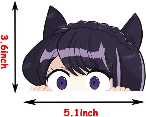 5.1 بوصة أنيمي ملصقات السيارات جميل كومي Peeker الوفير جذع نافذة الأمتعة المحمول دراجة نارية مقاومة للخدش الشارات in Kuwait