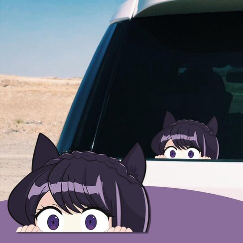 5.1 بوصة أنيمي ملصقات السيارات جميل كومي Peeker الوفير جذع نافذة الأمتعة المحمول دراجة نارية مقاومة للخدش الشارات in Kuwait