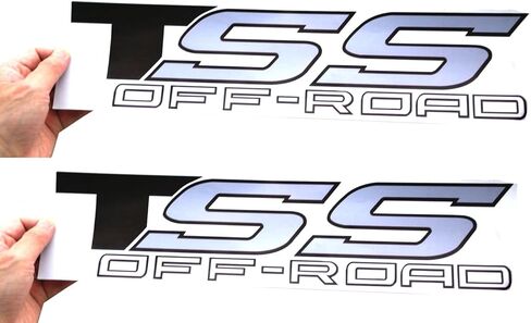 قطعتان من ملصقات TSS Off Road 4x4 بشعار الفينيل متوافق مع TSS (أسود رمادي) in Kuwait